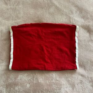 Brandy Melville Red Tube Top with White Edges
